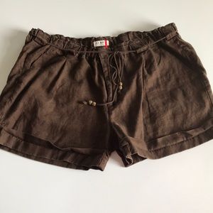 Old Navy Brown Linen Low waist Shorts sz XL